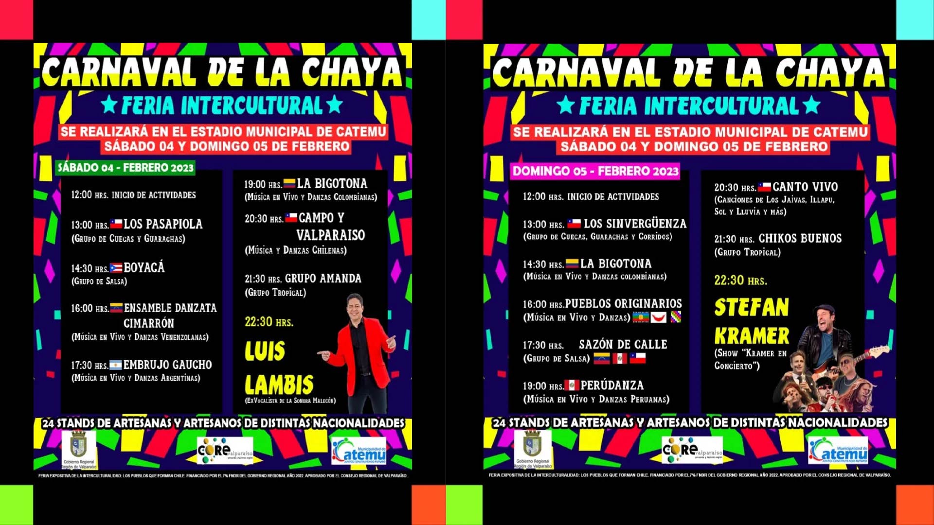 2023 Carnaval de la Chaya &#8211; Feria expositiva de la interculturalidad: Los pueblos que forman Chile. Aprobado por el consejo regional de Valparaíso
